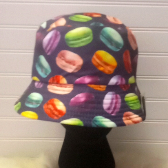 Purple Macaroons Multicolored Reversible Cotton Bucket Hat - Picture 1 of 11